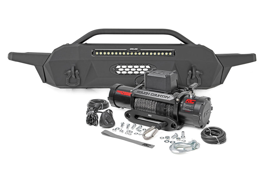 Front Bumper | Hybrid | 20" Blk White DRL LED | Toyota Tacoma 2WD/4WD (16-23)