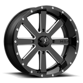 FLASH UTV 20X7 4X137 G-BLK MILL 00MM