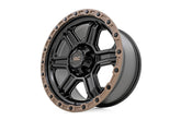 Rough Country 79 Series Wheel | One-Piece | Semi Gloss Black w/Bronze Ring | 15x8 | 5x4.5 | -19mm