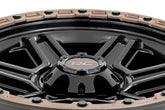 Rough Country 79 Series Wheel | One-Piece | Semi Gloss Black w/Bronze Ring | 17x8.5 | 5x5 | 0mm