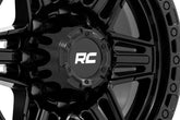 Rough Country 76 Series Wheel | Simulated Beadlock | Gloss Black | 17x9 | 8x6.5 | -12mm