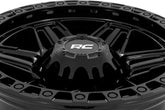 Rough Country 76 Series Wheel | Simulated Beadlock | Gloss Black | 17x9 | 5x5.5 | +0mm