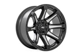 Rough Country 81 Series Wheel | One-Piece | Semi Gloss Black w/machined spokes | 20x9 | 8x180 | 0mm