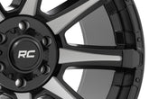 Rough Country 81 Series Wheel | One-Piece | Semi Gloss Black w/machined spokes | 20x10 | 6x5.5 | -19