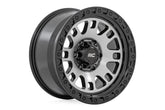 Rough Country 82 Series Wheel | One-Piece | Machined Semi Gloss Black | 17x9 | 6x5.5 | -12mm