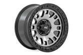 Rough Country 82 Series Wheel | One-Piece | Machined Semi Gloss Black | 17x9 | 5x5 | -12mm