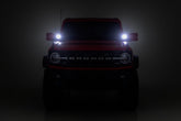 LED Light Kit | Ditch Mount | 3.5" Black Round Pair | Amber DRL | Ford Bronco (21-26)