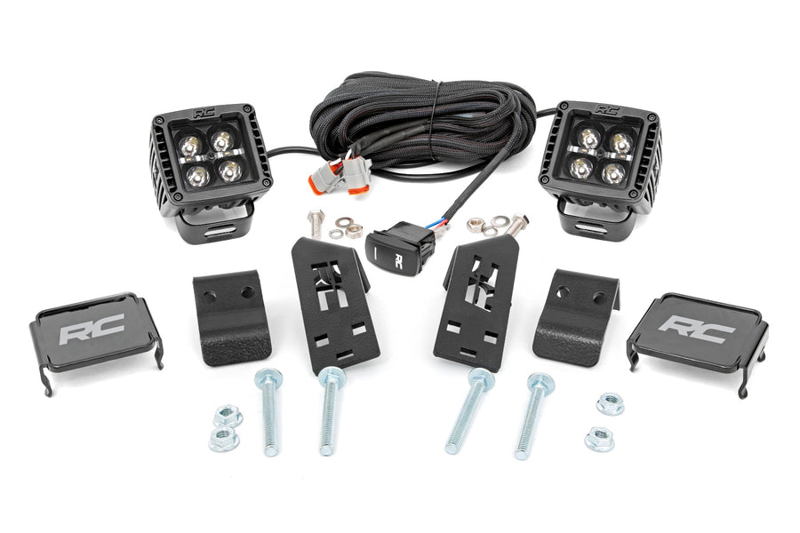 LED Light Kit | "A" Pillar Mount | 2" Black Pair | Amber DRL | Polaris RZR PRO XP 