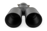 Exhaust Tip | Black | Red RC Logo | 2.5-3 Inch Pipe Single Inlet | Dual Outlet